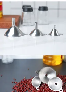 Ensemble d'entonnoirs en acier inoxydable de 3 pièces petit entonnoir de cuisine pro