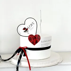 Valentine day cake topper rose heart insert decoration set for party and sweet celebration