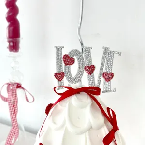 Valentine day rhinestone love cake topper sparkly letter decoration for party dessert