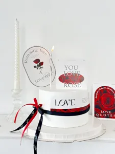 Valentine's day cake decoration rose paper cards cake topper romantic baking party decor
