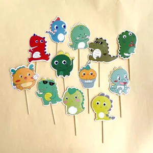 Süße Cartoon Dinosaurier Kuchen Topper Papier Dekoration für Kindergeburtstag Torte.