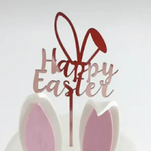 Osterhase Acryl Torte Topper Detailansicht, niedliche Hasenohren Party Dessert Dekoration.