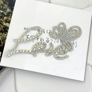 Rhinestone felt love cake topper ballet style sparkling letter decoration for party baking.