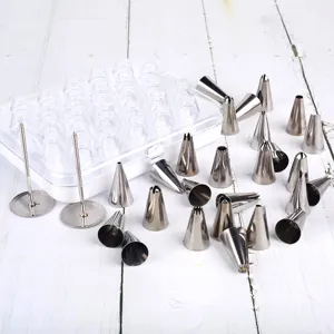 Set de 52 boquillas de tubería de acero inoxidable para decorar pasteles herramientas