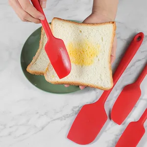 Siliconen Spatel Set Rode Bakgereedschap Taart Boter Schraper Keukengerei Set voor Koken