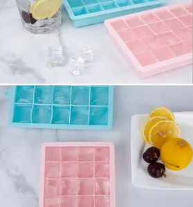 24-grid silicone ice cube tray maker flexible square ice mold for home kitchen gadgets