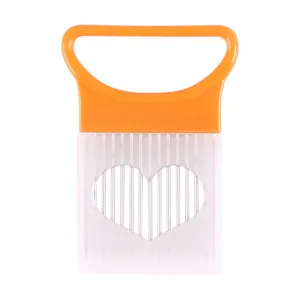 Coupe-legumes de cuisine en acier inoxydable trancheuse d'oignon avec coque de protection.