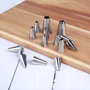 Stainless steel piping tips set for cake decorating, durable icing nozzles baking tools main