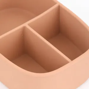 Silicone divided lunch box microwave safe bento box heat resistant food storage container