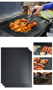 Tapis de cuisson anti-adhésif en téflon résistant à la chaleur pour barbecue et four.