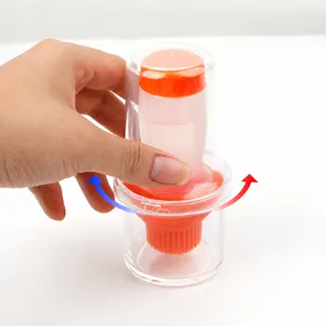 Portable silicone oil bottle brush for kitchen cooking, BBQ and baking with squeeze design.