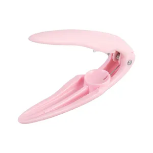 Pink ABS plastic chestnut opener kitchen tool sheller nut cracker with metal spring design