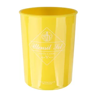 Yellow silicone kitchen utensil holder storage bucket container for cooking tools organizer