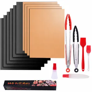 Tapis de Gril BBQ Extérieur en Téflon Fibre de Verre Antiadhésif Résistant à la Chaleur Réutilisable