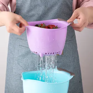 Passoire en plastique bol d'égouttage et panier de lavage fruits légumes ustensile