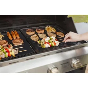 Tapis de cuisson anti-adhésif pour barbecue en fibre de verre téflon résistant pour grill extérieur.