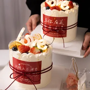 Valentine cake decoration LED love topper and romantic red packaging stickers set for baking