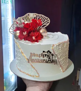 Decoración de pastel de acrílico y topper para feliz aniversario estilo ins para fiestas.