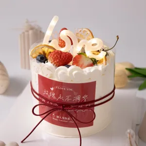 Valentine day cake decoration topper and sticker set with LED love light for romantic party.