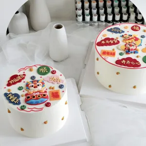 Chinese New Year dragon cake decorations soft rubber cute baking ornaments 2024 party decor