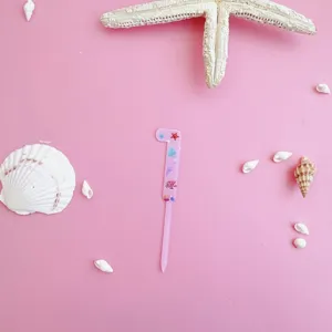 Pink acrylic number 1 birthday cake topper with ocean shell marine theme decoration