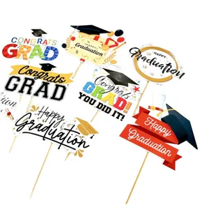 Graduation cake toppers paper decorations for graduation party celebration cakes and cupcakes.
