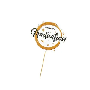 Graduation cake topper paper insert happy graduation cake decoration for party supplies 1pc