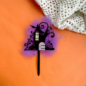 Halloween acrylic cake topper spooky house party dessert decoration dessert insert prop