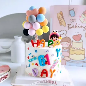 Bunte Kindertag Tortenaufsatz Set weiche Gummi Buchstaben Ballon Geburtstag Party Deko