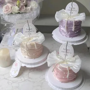 Muttertag Torte Dekoration Set mit Perle Seide Band und happy mothers day Topper