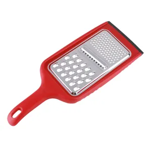 Grattugia da cucina manuale in acciaio inossidabile con manico rosso per formaggio