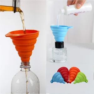 Embudo de silicona plegable resistente al calor para aceite líquido y envasado diario.