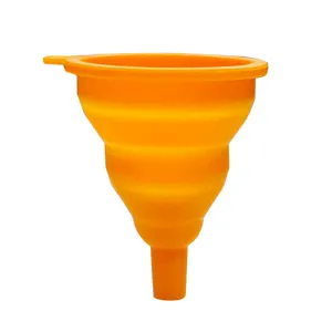Embudo de silicona plegable para cocina, embudo de aceite retráctil resistente al.
