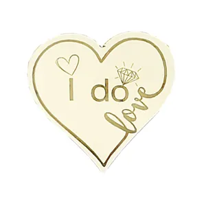 Topper per torta in acrilico a cuore con incisione laser I do love e motivo diamante di nozze romantico.