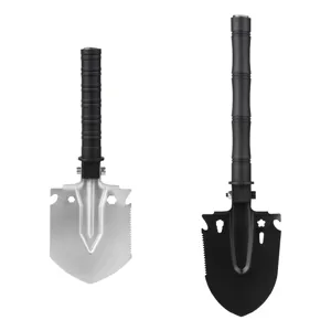 Pelle tactique pliante portable pour camping en plein air en acier multifonctionnelle.