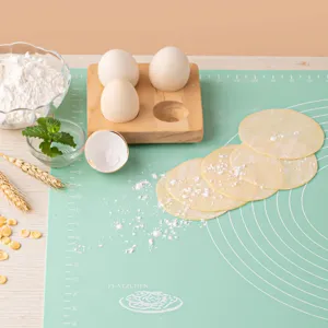 Silicone kneading mat for baking with scale non-slip pastry mat dough rolling pad green