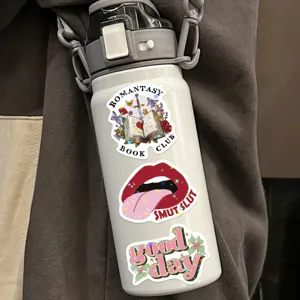 Waterproof vinyl reading stickers aesthetic cute decal for water bottle laptop phone decoration.