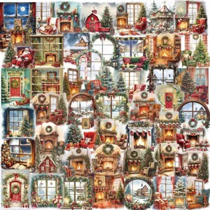 Kerst waterdichte PET decoratieve stickers voor dagboek, telefoonhoes en koffer.