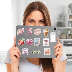 Esthetische roze stickers set waterdichte vinyl stickers voor laptop dagbeker decor