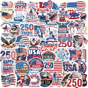 American 250th anniversary waterproof sticker collection set for laptop luggage DIY decor