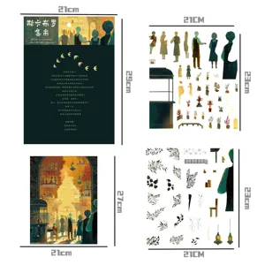Scarborough Fair 3D Miniaturen Szenen DIY Sticker Set mit Masslayout und kreativen Basteleien.
