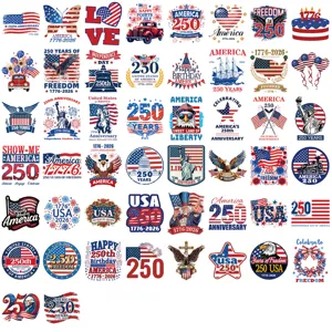 US 250th anniversary patriotic sticker collection, waterproof DIY decal for laptop and phone.