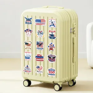 American 250th anniversary stickers set, waterproof patriotic decals for luggage and laptop.