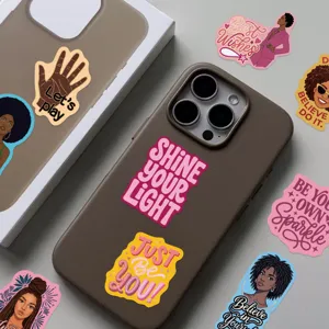 Black inspirational stickers aesthetic waterproof vinyl decal for phone laptop journal 50pcs