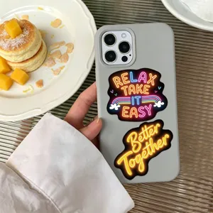 Positive affirmation quote neon waterproof stickers for phone case decoration 50pcs pack