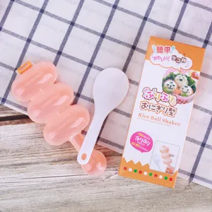 Plastik Drei-Fächer Reiskugel Shaker Form mit Löffel für DIY Bento Lunchbox Zubehör