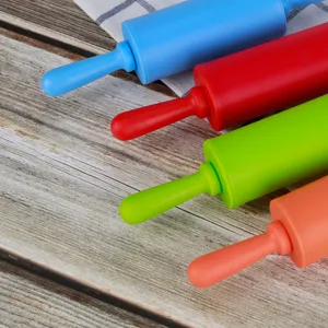 Antihaftbeschichtetes Silikon-Nudelholz-Set mit Kunststoffgriffen zum Backen und Kochen