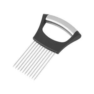 Edelstahl Zwiebelhalter Schneider Küchenhelfer Fleischklopfer mit ergonomischem Griff.