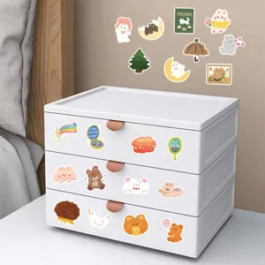 Cute Korean style cartoon bear and animal stickers decorative decals for notebook luggage.