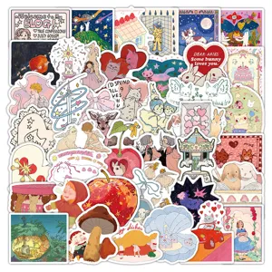 50pcs cute hand-drawn fairy tale graffiti stickers for phone laptop journaling decor